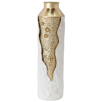 ΜΕΤΑΛΛΙΚΟ ΒΑΖΟ  ΧΡΥΣΟ/ΛΕΥΚΟ   - φ17.8x65.4cm 4/KIB