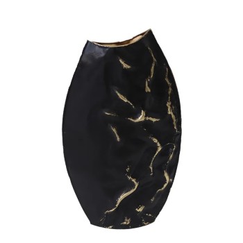 ΜΕΤΑΛΛΙΚΟ ΒΑΖΟ ΜΑΥΡΟ/ΧΡΥΣΟ ΤΣΑΛΑΚΩΤΟ - 27.3x10.2x45.7cm 4/KIB