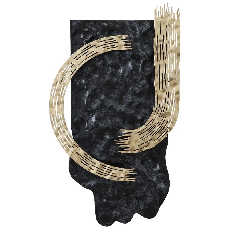 ΜΕΤΑΛΛΙΚΟ ΤΟΙΧΟΥ ΧΡΥΣΟ/ΜΑΥΡΟ ΑΦΗΡΗΜΕΝΟ ΣΦΥΡΗΛΑΤΟ - 38.7x70.5x5.7cm 4/KIB