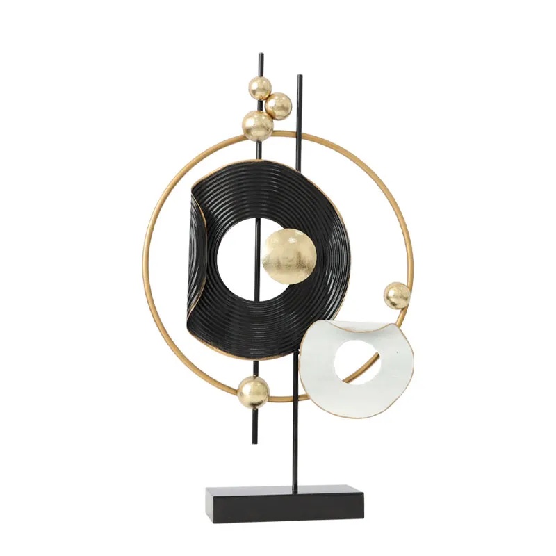 ΜΕΤΑΛΛΙΚΟ ΔΙΑΚΟΣΜΗΤΙΚΟ  ΧΡΥΣΟ/ΜΑΥΡΟ ΚΥΚΛΟΙ   - 33.7x56.5x8.9cm 4/KIB