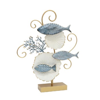 ΜΕΤΑΛΛΙΚΟ ΕΠΙΤΡΑΠΕΖΙΟ ΔΙΑΚΟΣΜΗΤΙΚΟ ΨΑΡΙΑ ΚΑΙ ΚΟΧΥΛΙΑ - 42.5x52.7x8.9cm 4/ΚΙΒ