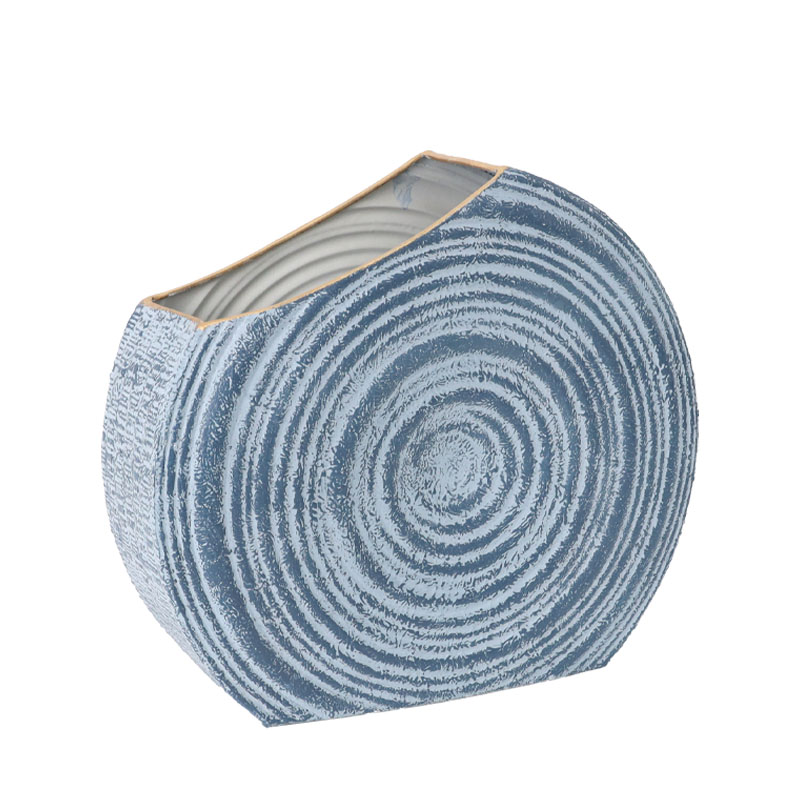 ΜΕΤΑΛΛΙΚΟ ΕΠΙΤΡΑΠΕΖΙΟ ΔΙΑΚΟΣΜΗΤΙΚΟ ΒΑΖΟ ΣΕ ΣΧΗΜΑ ΣΑΛΙΓΚΑΡΙΟΥ - 35.6x12.1x31.8cm 4/ΚΙΒ