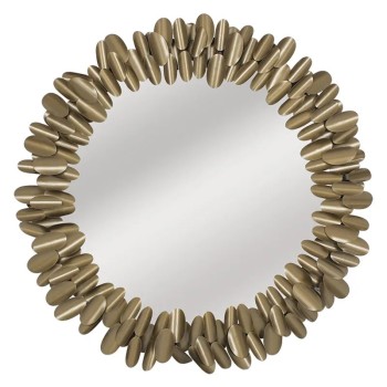 ΜΕΤΑΛΛΙΚΟΣ ΚΑΘΡΕΦΤΗΣ ΧΡΥΣΟ ΝΙΦΑΔΕΣ ΣΤΡΟΓΓΥΛΟΣ ΜΕΓΑΛΟΣ - Φ95x5.5cm 1/KIB