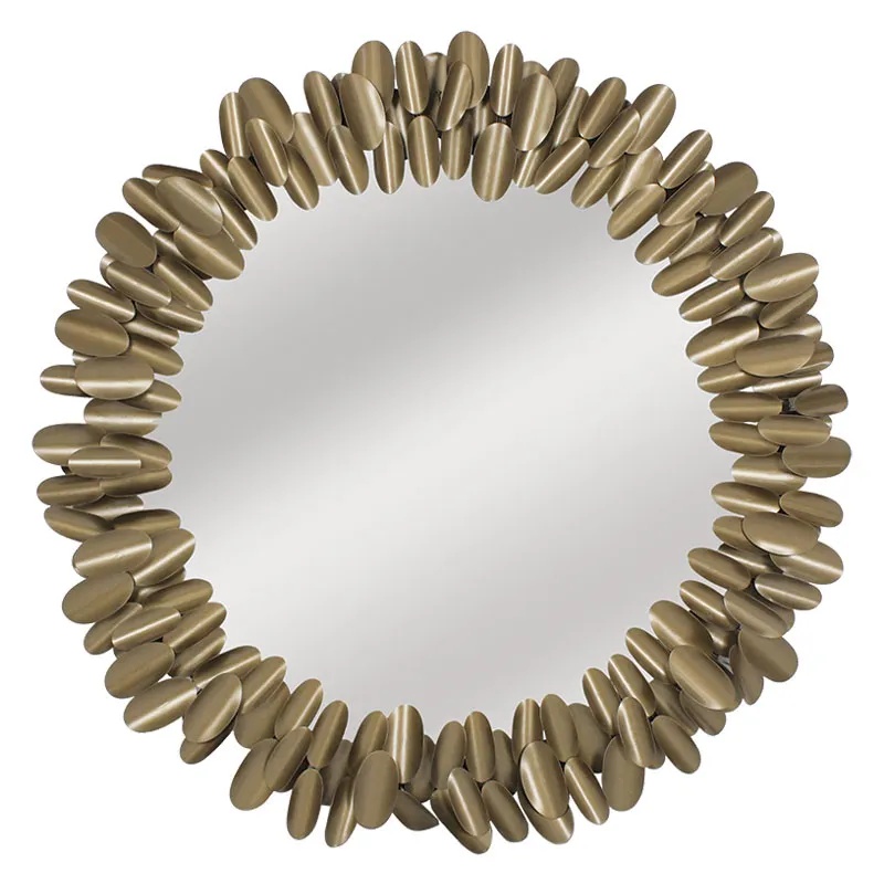 ΜΕΤΑΛΛΙΚΟΣ ΚΑΘΡΕΦΤΗΣ ΧΡΥΣΟ ΝΙΦΑΔΕΣ ΣΤΡΟΓΓΥΛΟΣ ΜΕΓΑΛΟΣ - Φ95x5.5cm 1/KIB