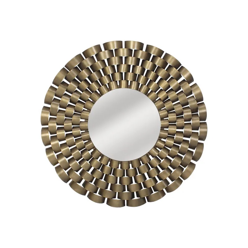 ΜΕΤΑΛΛΙΚΟΣ ΚΑΘΡΕΦΤΗΣ ΧΡΥΣΟ ΜΠΡΑΣΕΛΕ ΣΤΡΟΓΓΥΛΟΣ - Φ75x3cm 1/KIB