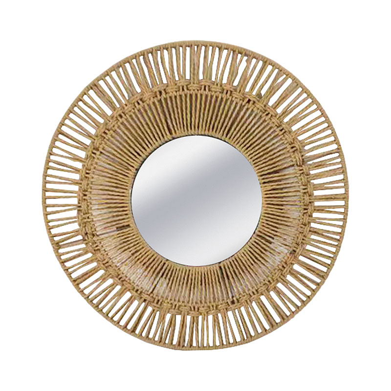 ΔΙΑΚΟΣΜΗΤΙΚΟΣ ΚΑΘΡΕΦΤΗΣ ΣΤΡΟΓΓΥΛΟΣ ΜΠΕΖ ΜΕ ΣΧΟΙΝΙ ΑΚΤΙΝΩΤΟ ΣΧΕΔΙΟ - Φ50x3cm 15ΚΙΒ