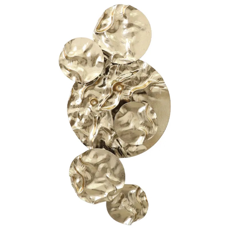 ΜΕΤΑΛΛΙΚΟ ΤΟΙΧΟΥ ΧΡΥΣΟ ΚΥΚΛΟΙ ΤΣΑΛΑΚΩΤΟ - 41.3x81.9x5.1cm 4/KIB