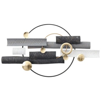 ΜΕΤΑΛΛΙΚΟ ΤΟΙΧΟΥ ΧΡΥΣΟ/ΜΑΥΡΟ/ΓΚΡΙ ΣΧΗΜΑΤΑ ΑΦΗΡΗΜΕΝΟ - 78.1x42.5x4.4cm 4/KIB