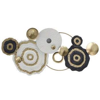 ΜΕΤΑΛΛΙΚΟ ΤΟΙΧΟΥ ΧΡΥΣΟ/ΜΑΥΡΟ/ΛΕΥΚΟ ΛΟΥΛΟΥΔΙΑ ΑΦΗΡΗΜΕΝΟ - 127.6x62.9x6.4cm 4/KIB