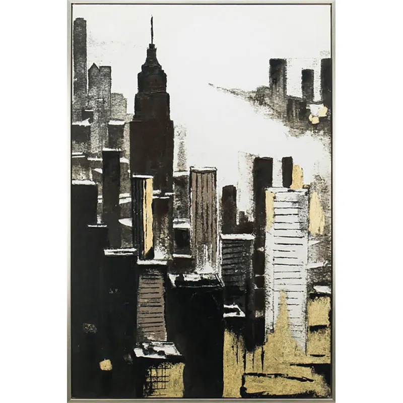 ΠΙΝΑΚΑΣ ΚΑΜΒΑΣ ΟΥΡΑΝΟΞΥΣΤΕΣ ΑΣΠΡΟΜΑΥΡΟ/ΧΡΥΣΟ ΑΝΑΓΛΥΦΟ ΕΦΕ ΣΕ ΚΟΡΝΙΖΑ - 80x120x3.8cm 14/ΚΙΒ