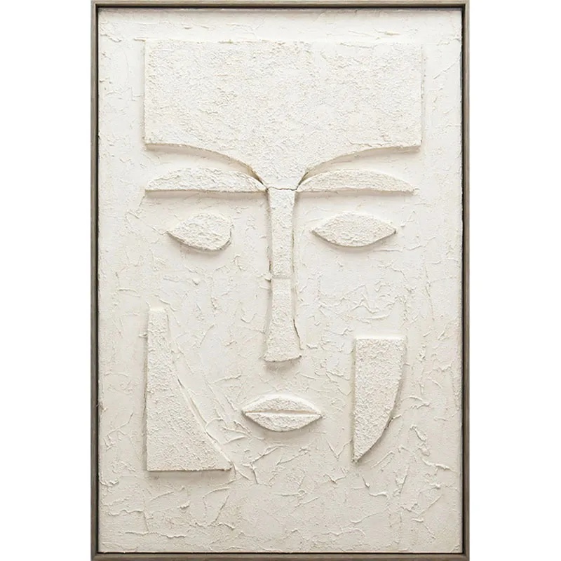 ΠΙΝΑΚΑΣ ΚΑΜΒΑΣ ΑΝΑΓΛΥΦΟ ΠΡΟΣΩΠΟ ΣΧΗΜΑΤΩΝ ΕΚΡΟΥ ΣΕ ΚΟΡΝΙΖΑ - 80x120x4.5cm 10/ΚΙΒ