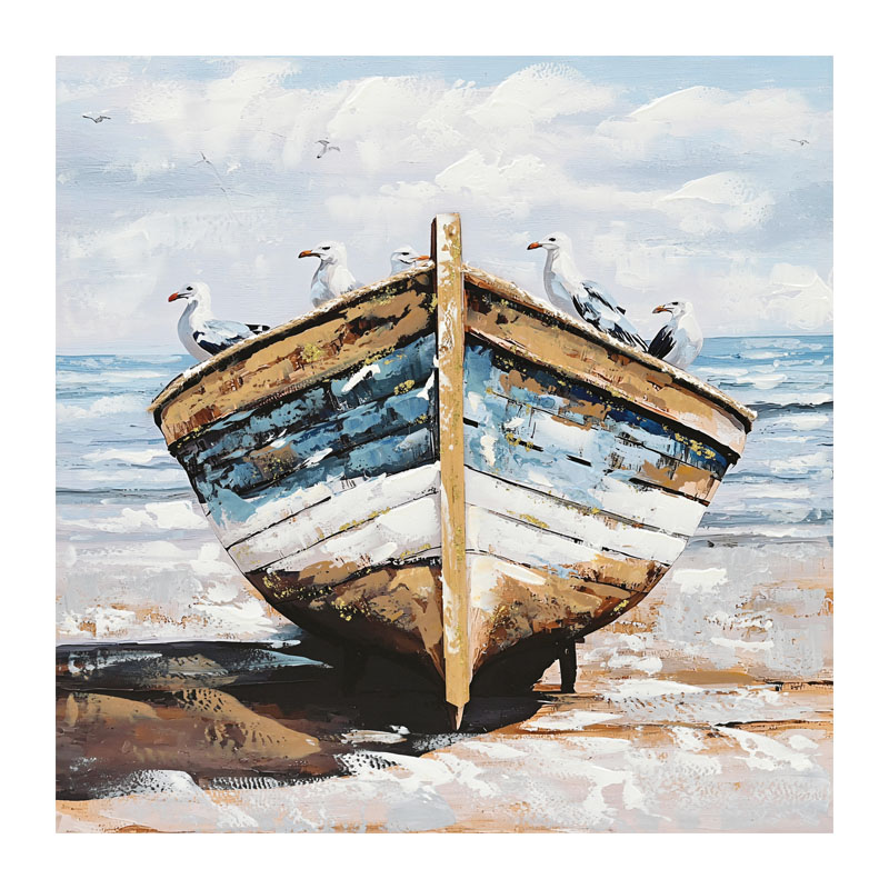 ΠΙΝΑΚΑΣ ΚΑΜΒΑΣ ΚΑΡΑΒΙ ΣΤΗΝ ΣΤΕΡΙΑ ΜΕ ΠΟΥΛΙΑ - 80x80cm 8/KIB