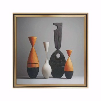 ΚΑΔΡΑΚΙ ΜΕ ΧΡΥΣΗ ΚΟΡΝΙΖΑ & ΕΚΤΥΠΩΣΗ 3D ΒΑΖΑ ΑΦΗΡΗΜΕΝΟ - 41x41cm 24/ΚΙΒ