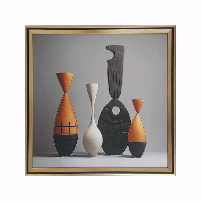 ΚΑΔΡΑΚΙ ΜΕ ΧΡΥΣΗ ΚΟΡΝΙΖΑ & ΕΚΤΥΠΩΣΗ 3D ΒΑΖΑ ΑΦΗΡΗΜΕΝΟ - 41x41cm 24/ΚΙΒ