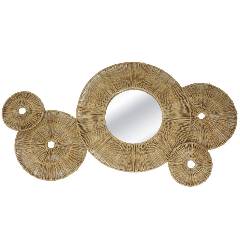 ΨΑΘΙΝΟ ΔΙΑΚΟΣΜΗΤΙΚΟ TOIXOY 5 ΚΥΚΛΟI ME ΚΑΘΡΕΦΤΗ (Φ21cm) - 82x48cm 1/ΚΙΒ