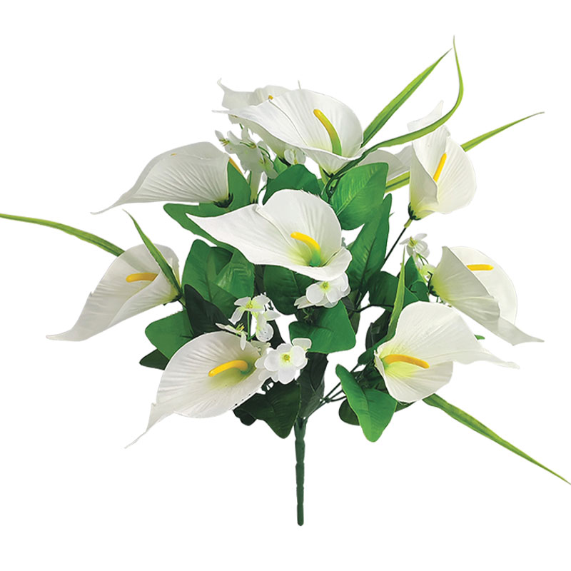 ΜΠΟΥΚΕΤΟ ΛΕΥΚΟ ΚΑΛΑΣ ΜΕ ΠΡΑΣΙΝΟ ΓΕΜΙΣΜΑ   Χ11 - Y47cm 18/72ΚΙΒ