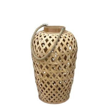 ΦΑΝΑΡΙ ΨΑΘΑΣ ΜΠΑΜΠΟΥ ΠΛΕΧΤΟ ΦΥΣΙΚΟ ΚΑΦΕ ΜΕ ΧΕΡΟΥΛΙ ΣΧΟΙΝΙ & ΓΥΑΛΙ ΚΕΡΙΟΥ - Φ29x49cm 4/KIB