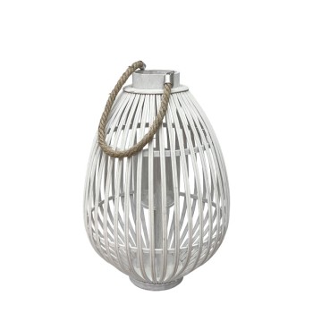 ΦΑΝΑΡΙ ΨΑΘΑΣ ΜΠΑΜΠΟΥ ΛΕΥΚΟ "ΑΥΓΟ" ΜΕ ΧΕΡΟΥΛΙ ΣΧΟΙΝΙ & ΓΥΑΛΙ ΚΕΡΙΟΥ - Φ33x49cm 6/KIB