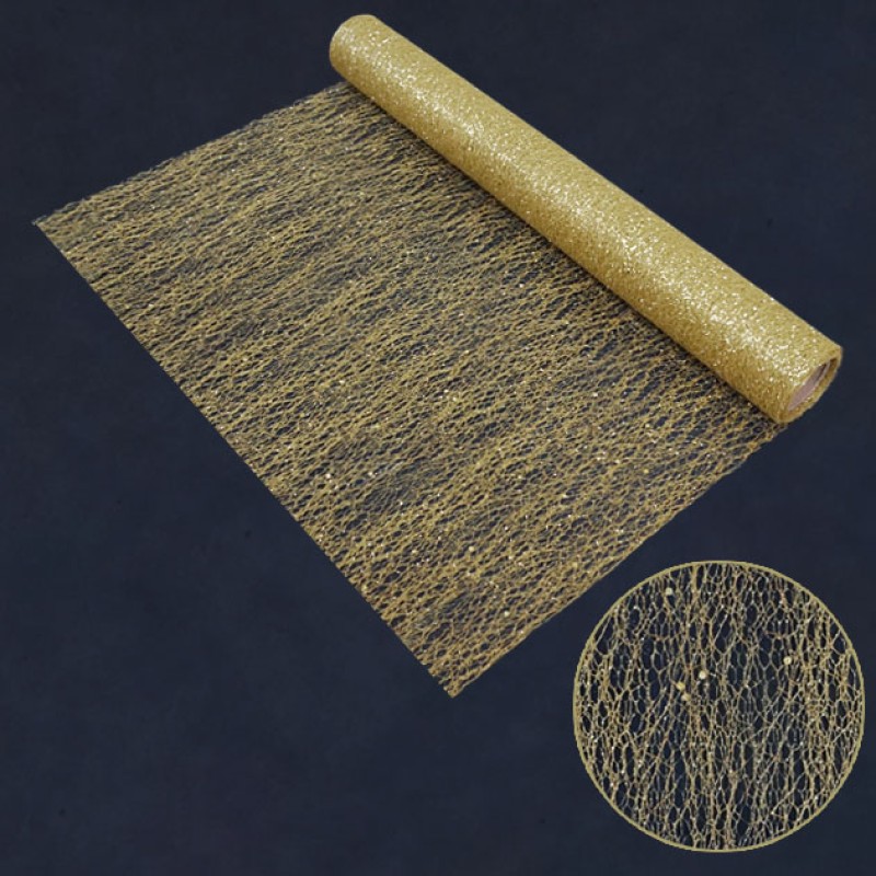 ΧΡΙΣΤΟΥΓ. ΥΦΑΣΜΑ ΧΡΥΣΟ GLITTER ΡΟΛΟ 48cm.x5yd 60/ΚΙΒ