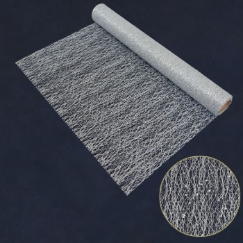 ΧΡΙΣΤΟΥΓ. ΥΦΑΣΜΑ ΑΣΗΜΙ GLITTER ΡΟΛΟ 48cm.x5yd 60/ΚΙΒ