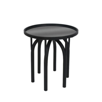 ΤΡΑΠΕΖAKI ΜΕΤΑΛΛΙΚΟ ΜΑΥΡΟ ΜΑΤ ΜΕ ΓΥΑΛΙ ΣΤΡΟΓΓΥΛΟ INDUSTRIAL - Φ45x55cm 1/KIB