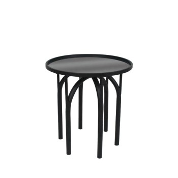 ΤΡΑΠΕΖAKI ΜΕΤΑΛΛΙΚΟ ΜΑΥΡΟ ΜΑΤ ΜΕ ΓΥΑΛΙ ΣΤΡΟΓΓΥΛΟ INDUSTRIAL - Φ40x45cm 2/KIB