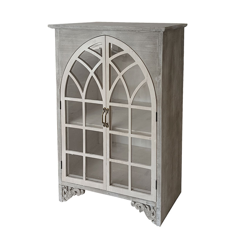 ΞΥΛΙΝΗ ΔΙΑΚΟΣΜΗΤΙΚΗ ΒΙΤΡΙΝΑ ΠΑΛΑΙΩΜΕΝΟ ΗΜΙΣΥΡΝΑΜΟΛΟΓΟΥΜΕΝΟ  - 69x32x97cm 1/ΚΙΒ