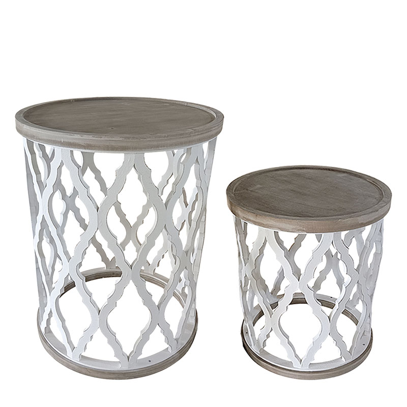 ΞΥΛΙΝΑ ΤΡΑΠΕΖΑΚΙΑ ΣΕΤ/2 ΣΤΡΟΓΓΥΛΑ - L:59x78 S:46.5x57.5cm 1/ΚΙΒ