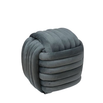 ΣΚΑΜΠΟ ΓΚΡΙ ΒΕΛΟΥΔΟ ΚΥΒΟΣ ΚΟΜΠΟΣ - 40x40x40cm 1/KIB