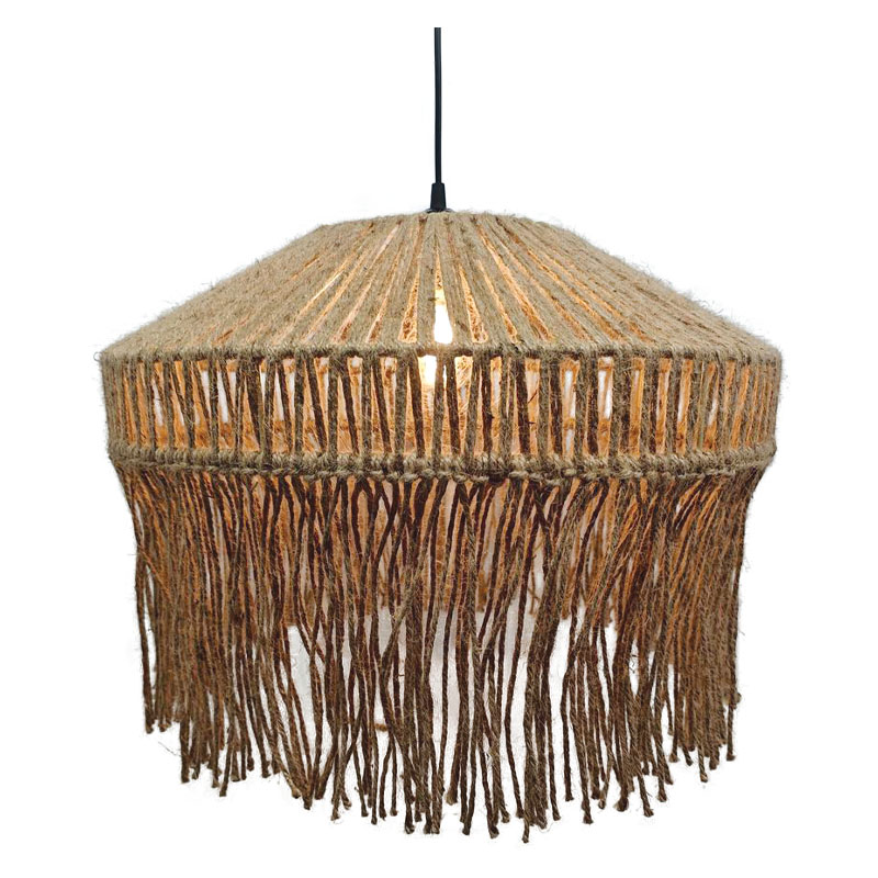 ΚΑΠΕΛΟ ΦΩΤΙΣΤΙΚΟΥ ΚΡΕΜΑΣΤΟ ΚΑΦΕ ΜΕ ΣΧΟΙΝΙ ΚΑΙ ΚΡΟΣΙΑ - Φ50.5x37cm 20ΚΙΒ