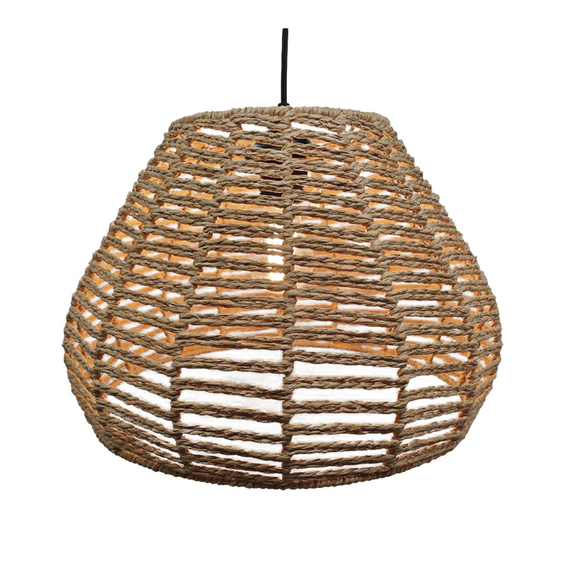 ΚΑΠΕΛΟ ΦΩΤΙΣΤΙΚΟΥ  ΚΡΕΜΑΣΤΟ ΚΑΦΕ ΚΩΝΙΚΟ ΜΕ ΣΧΟΙΝΙ - Φ38x24cm 10ΚΙΒ