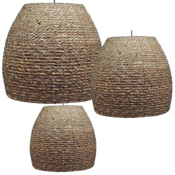 ΚΑΠΕΛΑ ΦΩΤΙΣΤΙΚΟΥ ΣΕΤ/3 ΟΡΟΦΗΣ ΚΡΕΜΑΣΤΟ ΚΑΦΕ ΨΑΘΙΝΟ L:46.5x43.5, M:40.5x36.5, S:35.5x30 30ΚΙΒ