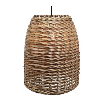 ΚΑΠΕΛΟ ΦΩΤΙΣΤΙΚΟΥ ΟΡΟΦΗΣ ΚΡΕΜΑΣΤΟ ΚΑΦΕ ΨΑΘΙΝΟ ΜΕ ΠΛΕΞΗ ΚΑΛΑΘΙΟΥ - Φ35.5x45cm 20ΚΙΒ