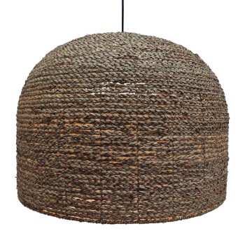 ΚΑΠΕΛΟ ΦΩΤΙΣΤΙΚΟΥ ΟΡΟΦΗΣ ΚΡΕΜΑΣΤΟ ΚΑΦΕ ΜΠΟΧΟ ΜΕ ΠΛΕΞΗ ΚΑΛΑΘΙΟΥ - Φ60.5x41.5cm 40ΚΙΒ