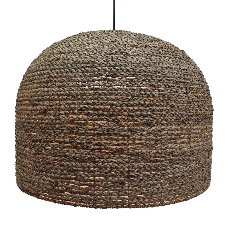 ΚΑΠΕΛΟ ΦΩΤΙΣΤΙΚΟΥ ΟΡΟΦΗΣ ΚΡΕΜΑΣΤΟ ΚΑΦΕ ΜΠΟΧΟ ΜΕ ΠΛΕΞΗ ΚΑΛΑΘΙΟΥ - Φ60.5x41.5cm 40ΚΙΒ