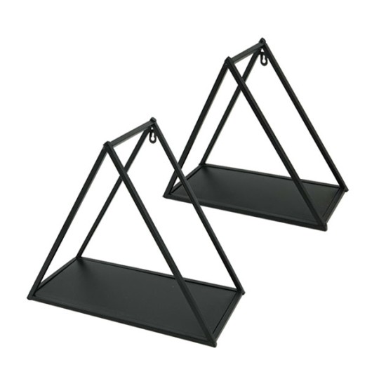 ΜΕΤΑΛΛΙΚΑ ΡΑΦΙΑ TOIXOY ΤΡΙΓΩΝA ΣΕΤ X2 - ΜΑΥΡΟ L:41x20x36 S:35x16x22cm ΜΕΤΑΛΛΙΚΑ ΡΑΦΙΑ TOIXOY ΤΡΙΓΩΝA ΣΕΤ X2 - ΜΑΥΡΟ L:41x20x36 S:35x16x22cm