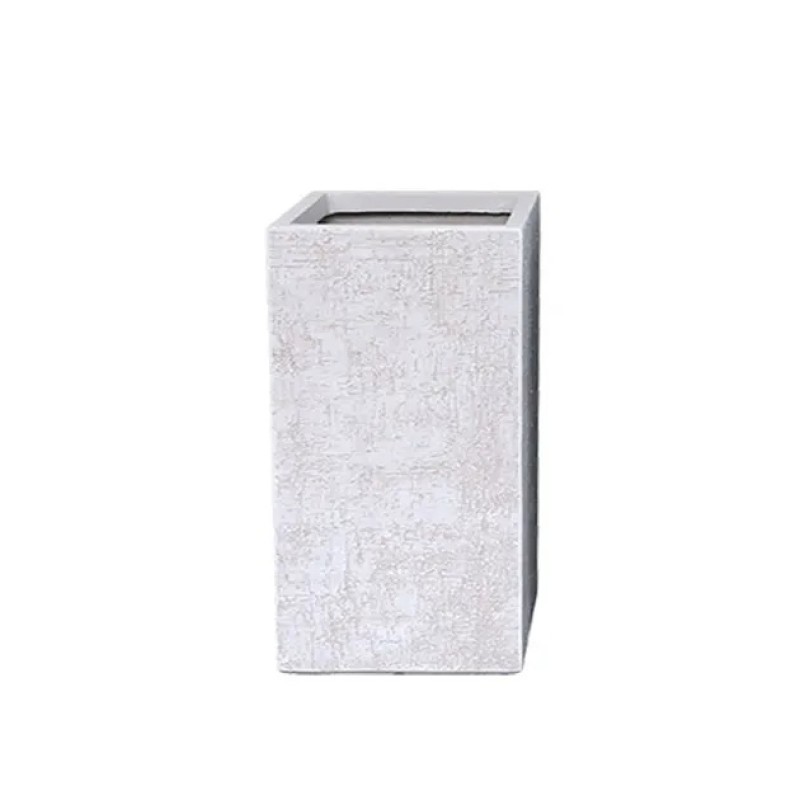 ΚΑΣΠΩ FIBER CLAY ΛΕΥΚΟ-ΕΚΡΟΥ ΟΡΘΟΓΩΝΙΟ ΜΕΣΑΙΟ 35x35x65cm