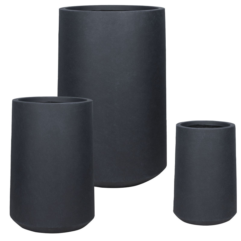 ΚΑΣΠΩ FIBERCLAY ΣΕΤ/3 ΑΝΘΡΑΚΙ ΒΑΡΕΛΙ S:Φ30x45, M:Φ40x58, L:Φ52x78cm 12/ΠΑΛ