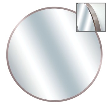 ΚΑΘΡΕΦΤΗΣ ΣΤΡΟΓΓΥΛΟΣ ΕΠΙΤΟΙΧΙΟΣ ΡΟΖ/ΑΣΗΜΙ  ΠΛΑΙΣΙΟ ΑΛΟΥΜΙΝΙΟΥ - Φ80x4cm 1/4KIB