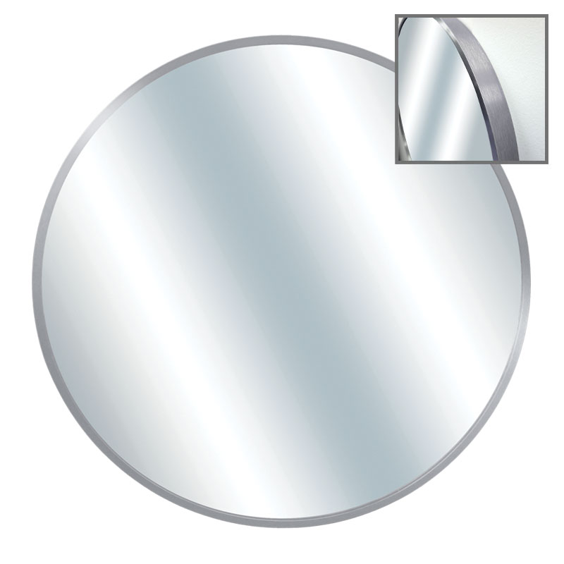 ΚΑΘΡΕΦΤΗΣ ΣΤΡΟΓΓΥΛΟΣ ΕΠΙΤΟΙΧΙΟΣ ΑΣΗΜΙ ΠΛΑΙΣΙΟ ΑΛΟΥΜΙΝΝΙΟΥ - Φ80x4cm 1/4KIB