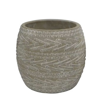 ΚΑΣΠΩ ΣΤΡΟΓΓΥΛΟ ΓΚΡΙ ΜΕΓΑΛΟ ΓΡΑΜΜΕΣ ΜΟΤΙΒΟ Φ18x15.5cm 8/ΚΙΒ