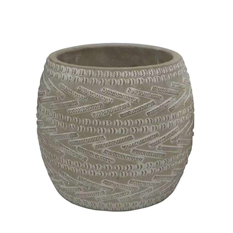 ΚΑΣΠΩ ΣΤΡΟΓΓΥΛΟ ΓΚΡΙ ΜΕΓΑΛΟ ΓΡΑΜΜΕΣ ΜΟΤΙΒΟ Φ18x15.5cm 8/ΚΙΒ