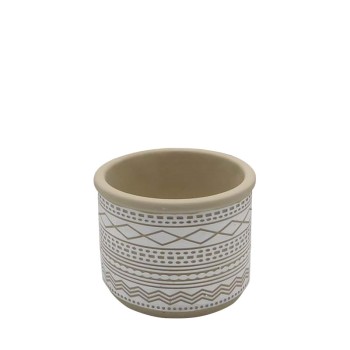 ΚΑΣΠΩ ΣΤΡΟΓΓΥΛΟ ΜΠΕΖ/ΛΕΥΚΟ ΜΙΚΡΟ ΓΕΩΜΕΤΡΙΚΑ ΜΟΤΙΒΑ Φ12.5x9.5cm 24/ΚΙΒ