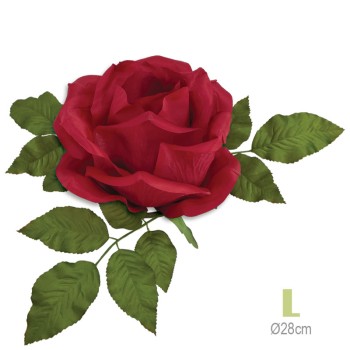 ΑΝΘΟΣ ΤΡΙΑΝΤΑΦΥΛΛΟ ΚΟΚΚΙΝΟ ΣΕ  ΒΑΣΗ ΜΕ ΦΥΛΛΑ  ΓΙΓΑΣ L - Φ28cm  12/ΚΙΒ