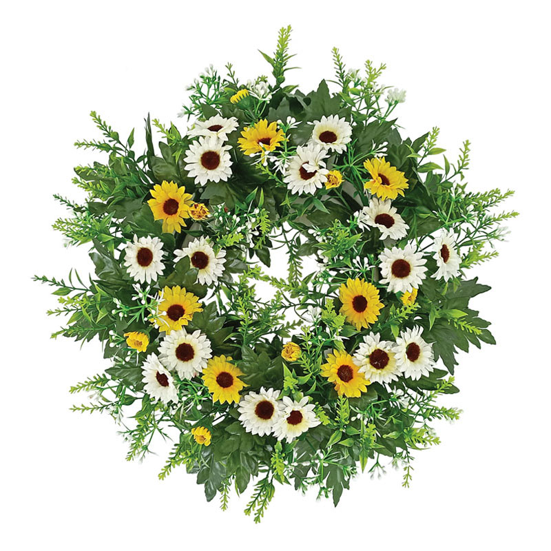 ΣΤΕΦΑΝΙ ΛΟΥΛΟΥΔΙΩΝ ΕΚΡΟΥ/ΚΙΤΡΙΝΟ ΜΑΡΓΑΡΙΤΕΣ - Φ42cm 1/16KIB