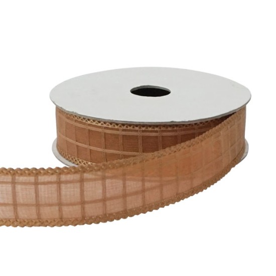 ΚΟΡΔΕΛΑ ΟΡΓΑΝΤΖΑ ΜΕ ΚΑΡΩ ΚΑΦΕ ΠΛ.2.5cm Μ.10yd ΚΟΡΔΕΛΑ ΟΡΓΑΝΤΖΑ ΜΕ ΚΑΡΩ ΚΑΦΕ ΠΛ.2.5cm Μ.10yd