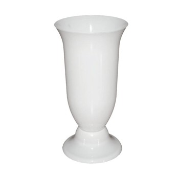 ΑΝΘΟΔΟΧΕΙΟ ΛΕΥΚΟ ΠΛΑΣΤΙΚΟ FLAKON STARΥ - Φ15x29cm