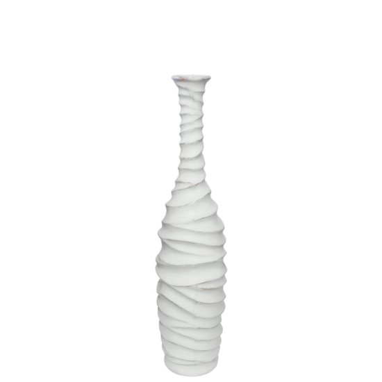 FIBERGLASS ΒΑΖΟ ΛΕΥΚΟ ANTIKΕ / ΚΥΜΑΤΙΣΤΟ - Φ20x86cm 1/KIB