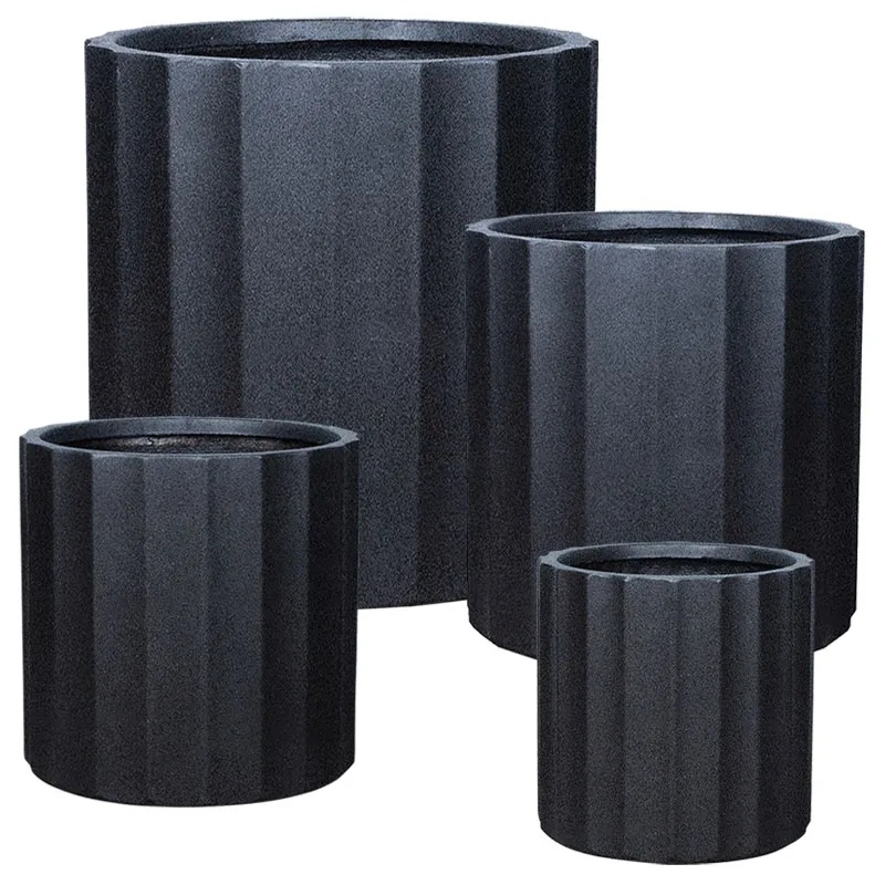 ΚΑΣΠΩ FIBERCLAY ΣΕΤ/4 ΜΑΥΡΟ KYΛΙΝΔΡΟΣ ΚΙOΝΑΣ - S:Φ39x39.5, M:Φ46x46, L:Φ55x55, XL:Φ70x70cm 3/ΠΑΛ