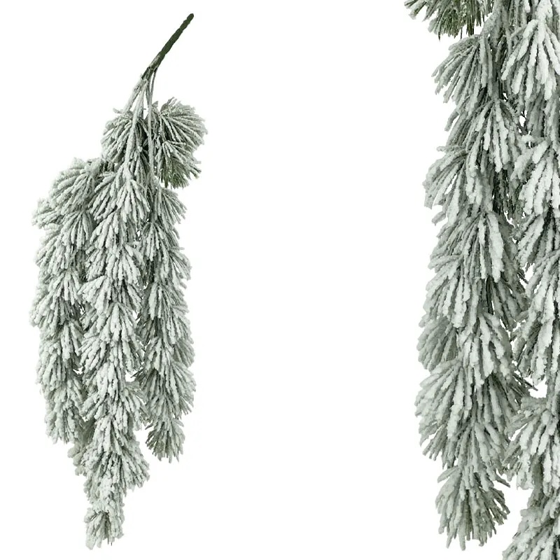 ΧΡΙΣΤΟΥΓΕΝΝΙΑΤΙΚΟ ΧΙΟΝΙΣΜΕΝΟ ΚΛΑΔΙ ΕΛΑΤΟ ΚΡΕΜΑΣΤΟ - 20x15x67cm 6/24ΚΙΒ